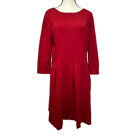 Banana Republic Red Dress - Women’s Size 14 - Elegant Fit and Flare with Pockets - Picture 1 of 9